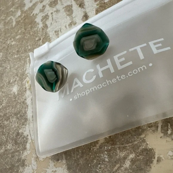 Machete Brand Green Sculptural Studs - New - Picture 1 of 5
